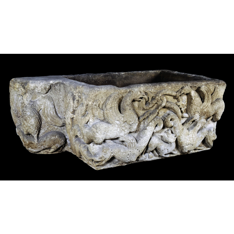 seen here on the left protrusion of the basin