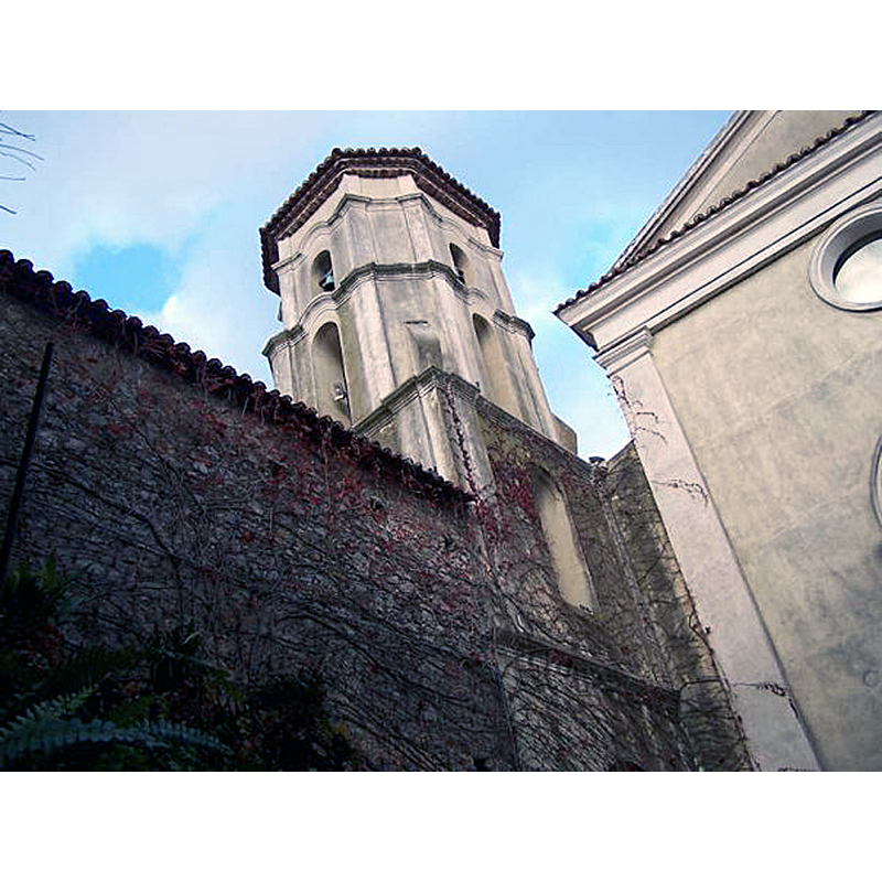 Source caption: "Bosco, frazione di San Giovanni a Piro: il campanile della chiesa San Nicola da Bari."