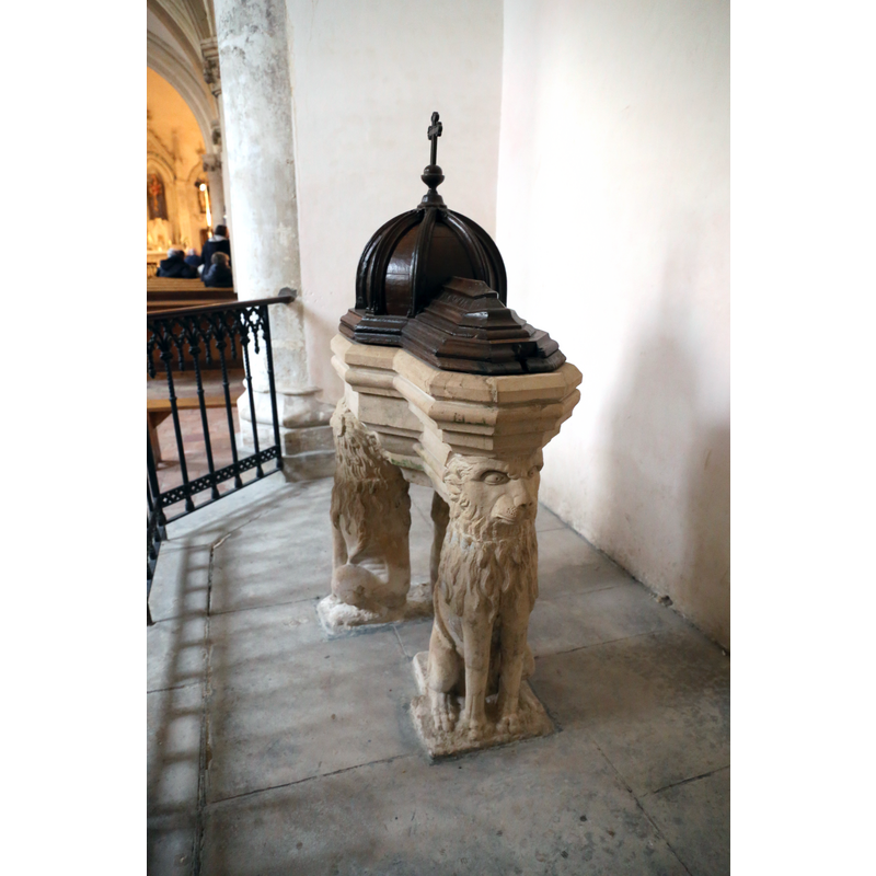 on the sides of both basins