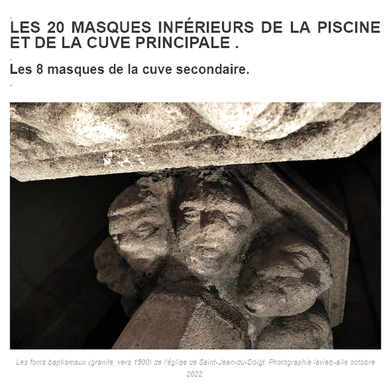a total of eight human heads on the underbowl of the secondary basin