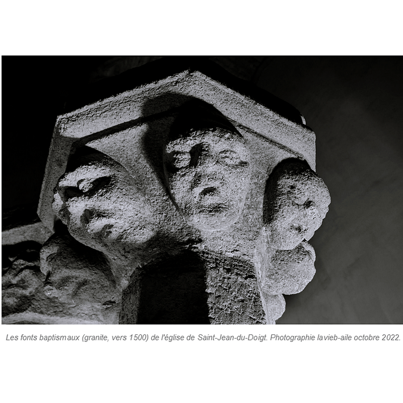 a total of eight human heads on the underbowl of the secondary basin