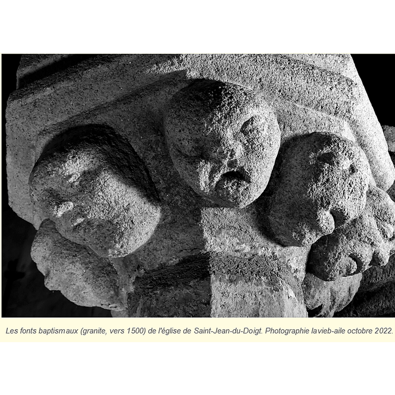 a total of eight human heads on the underbowl of the secondary basin