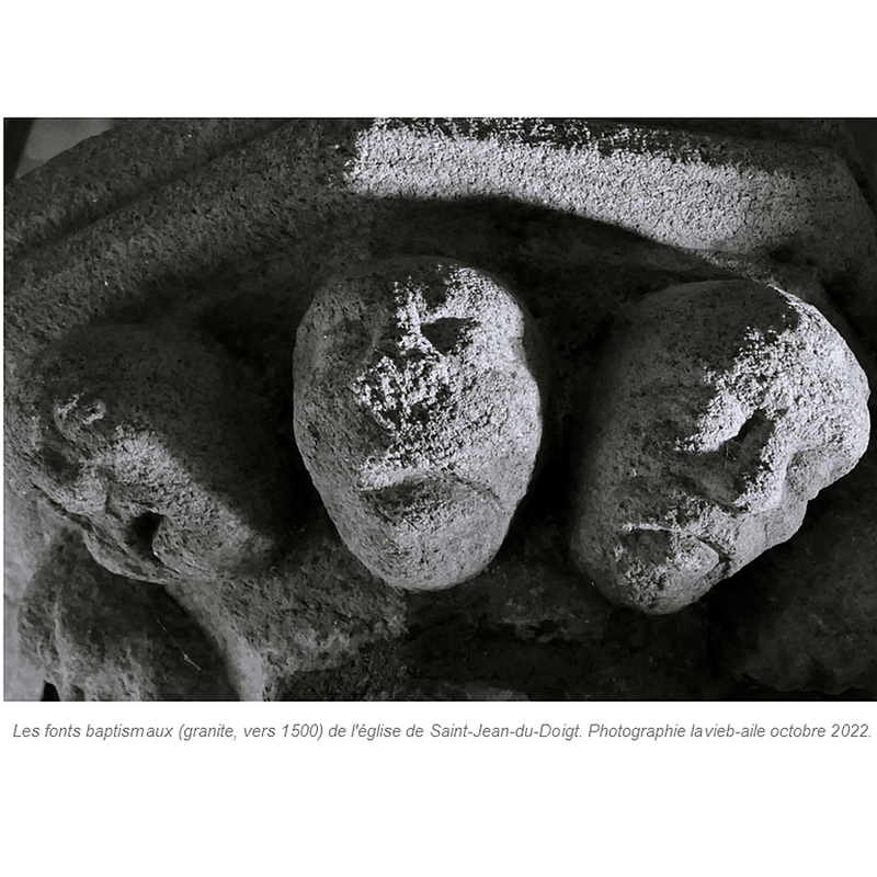 a total of eight human heads on the underbowl of the secondary basin
