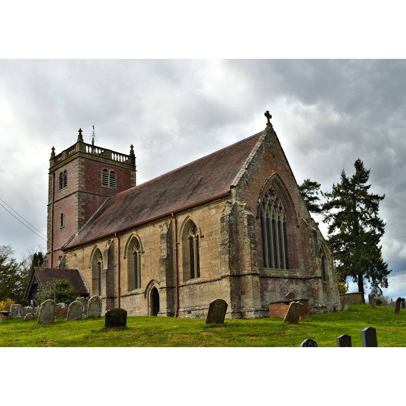 Source caption: "St Peter, Chelmarsh. Dating from after 1375, when it became part of the Wigmore Abbey estate."