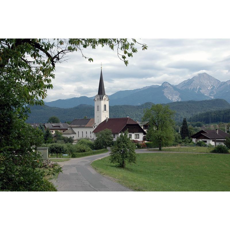Source caption: "Pfarrkirche hl. Margareta in Gottestal, Gemeinde Wernberg, Bezirk Villach Land, Kärnten, Österreich, EU"