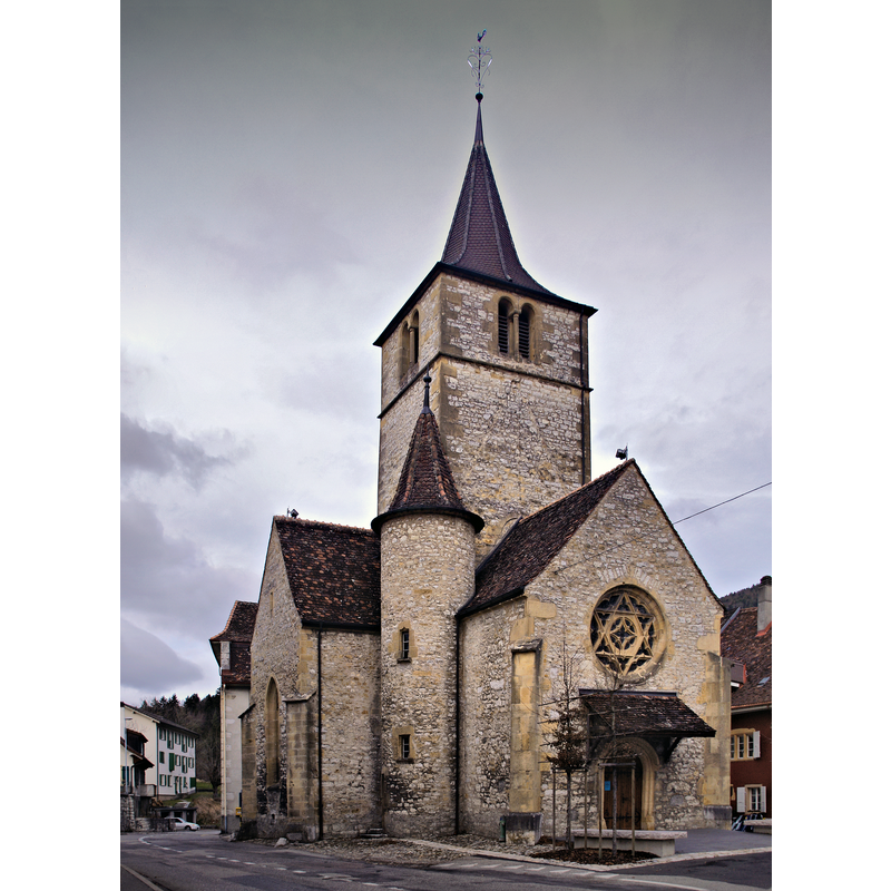 Source caption: "Valangin, Neuchâtel (Suisse) - Collégiale Saint-Pierre (1505)"