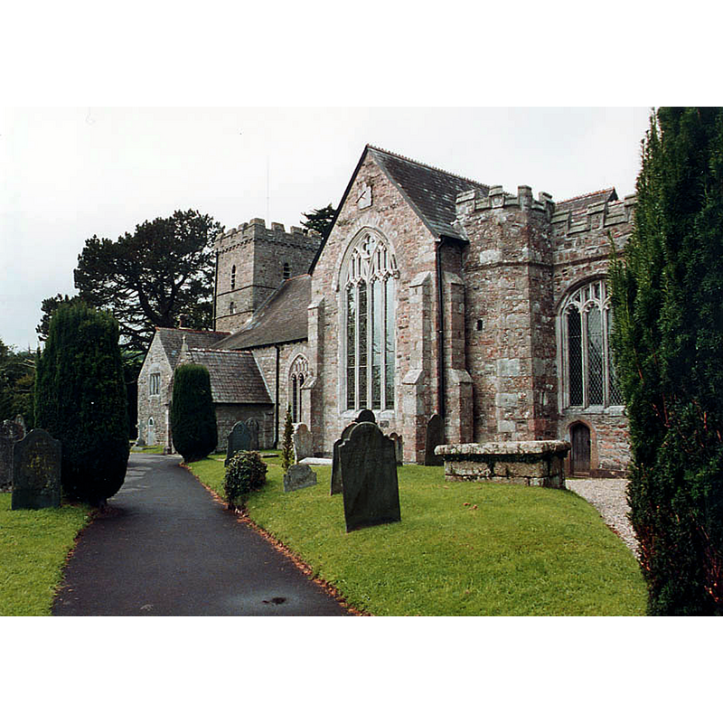 Source caption: "St Petroc's Church, South Brent"