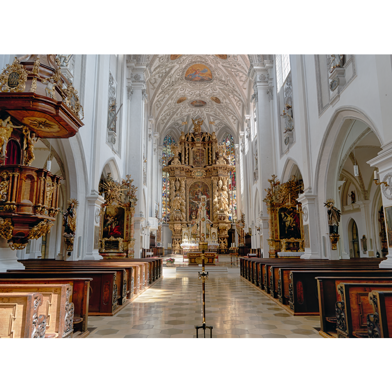 Source caption: "Intérieur de l'église Assomption (Stadtpfarrkirche Mariä Himmelfahrt. Landsberg am Lech)"