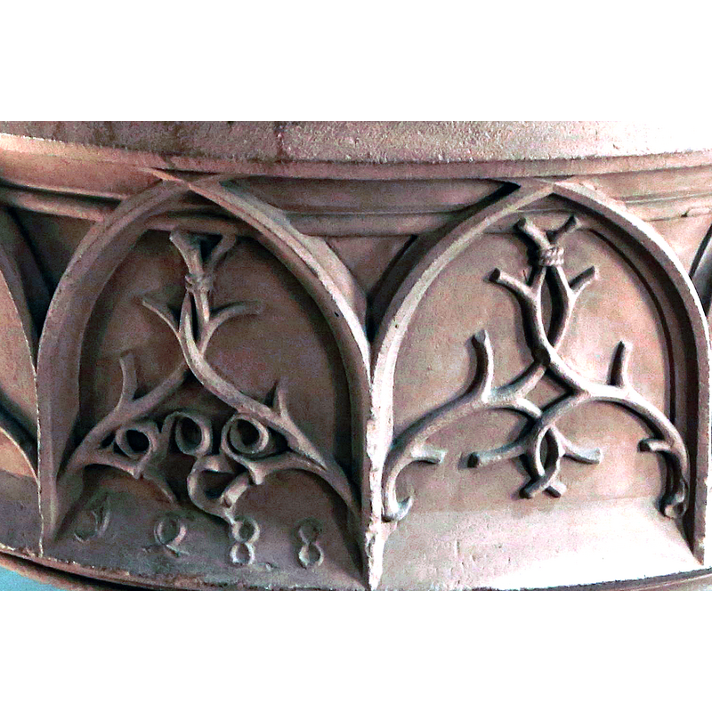 made of cut branches in the shape of trefoils