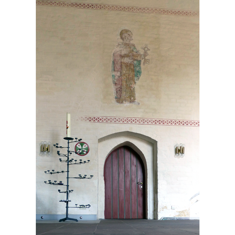 Source caption: "Fresco aus dem späten 15. Jh. der Dorfkirche in Sandstedt"