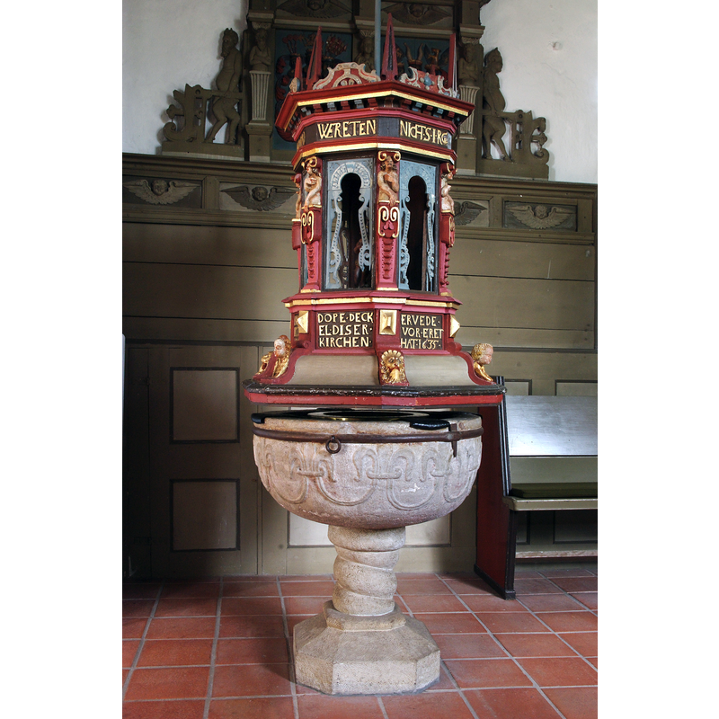 Source caption: "Erfde Marien Magdalenenkirche Taufbecken"