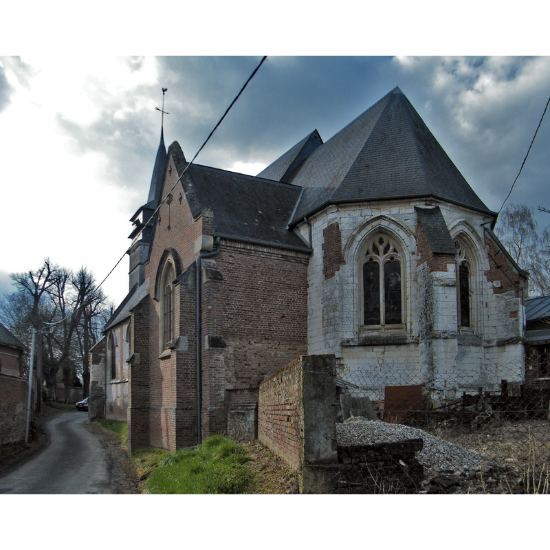 Source caption: " Le chevet de l'église Saint-Jacques-le-Majeur de Bouillancourt-en-Séry, Somme, France."