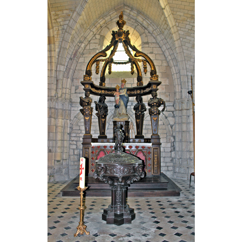 Source caption: "Eglise St-Martin de Montcornet" -- the cast iron 19thC font and cover in use in this church