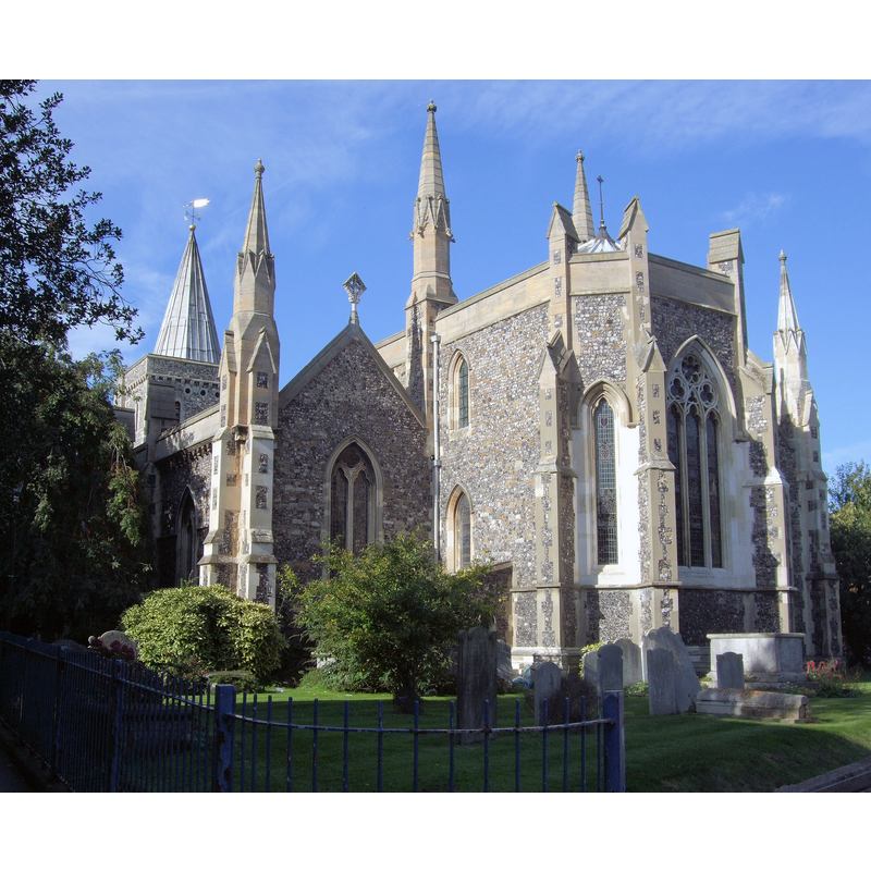 Source caption: "The church of St Mary the Virgin on Biggin Street has been one of the main parish churches of Dover for over 400 years. The original structure was Norman (12th century), and the church still has a Norman tower."