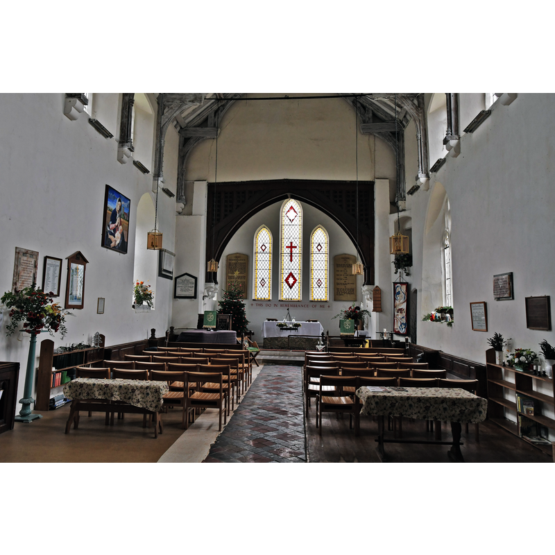 Source caption: "Peldon, St. Mary the Virgin's Church: The nave"