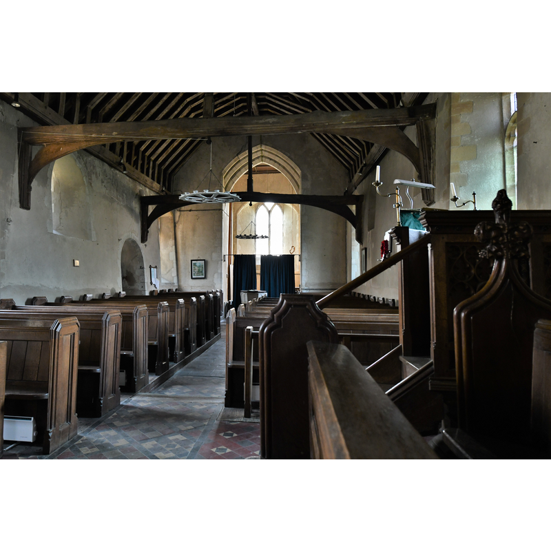 Source caption: "Ringshall, St. Catherine's Church: The nave from the chancel"