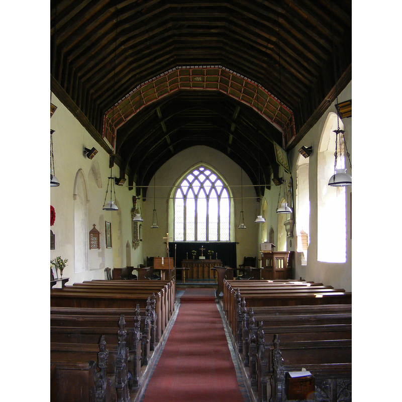 Source caption: "The interior of St Ethelbert Church. Off Church Road. Tannington, Suffolk"