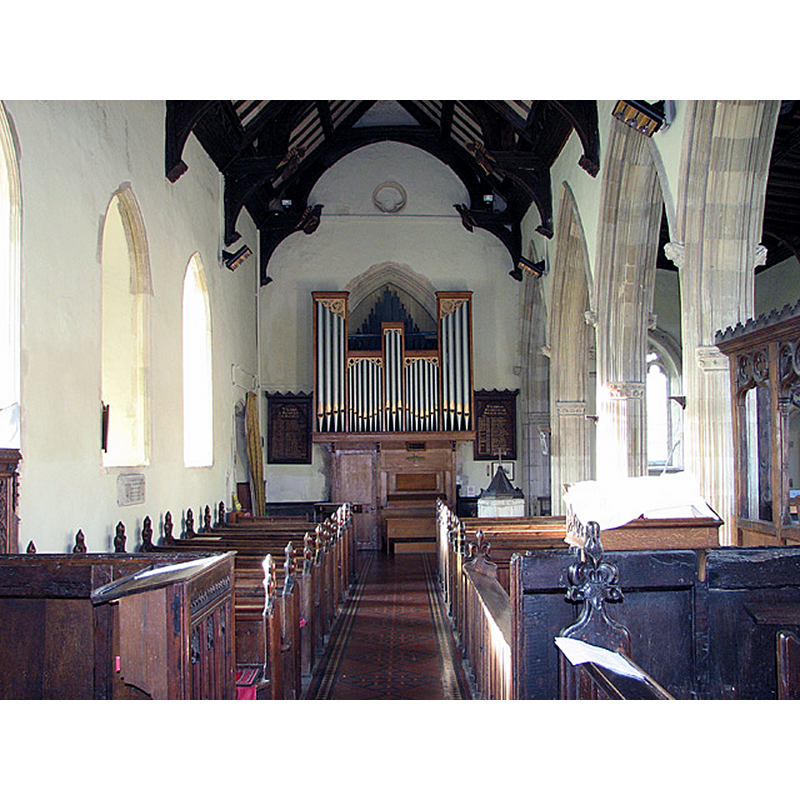 Source caption: "St Mary's church in Burstall. View west."