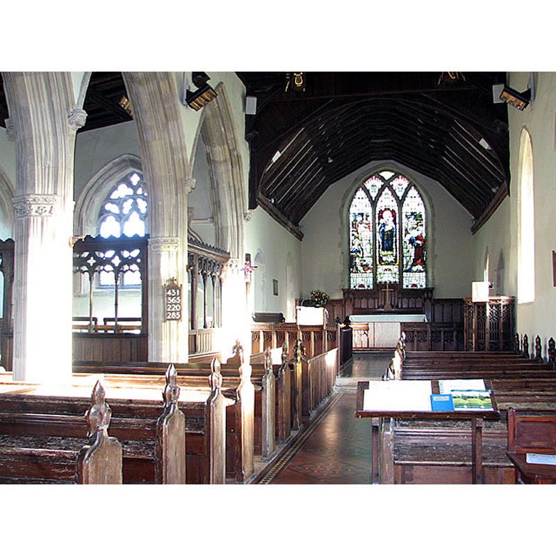 Source caption: "St Mary's church in Burstall. View east."