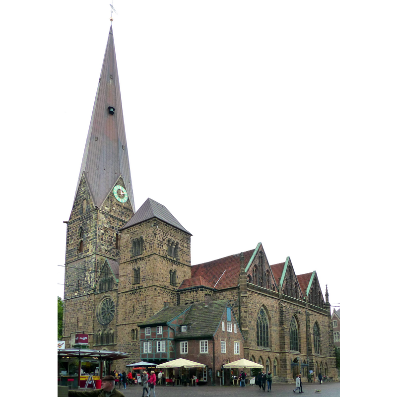 Source caption: "Liebfrauenkirche in Bremen von Westen, nach Neueindeckung des Nordturms"
