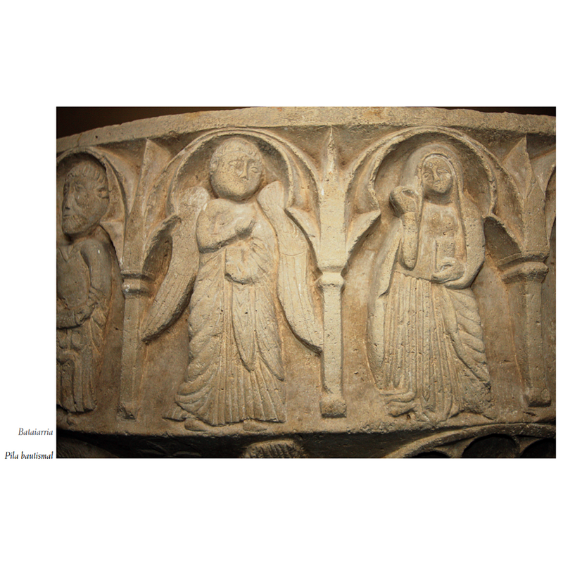 showing the Annunciation to Mary in two of the arches