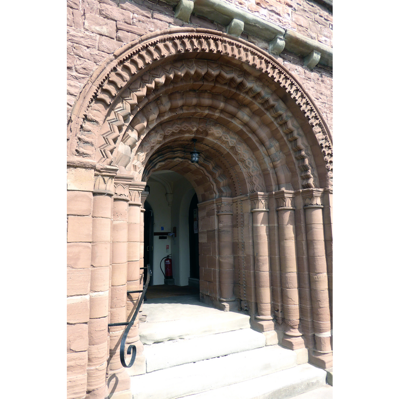 Source caption: "The entrance porch of St Thomas's Church in Monmouth."