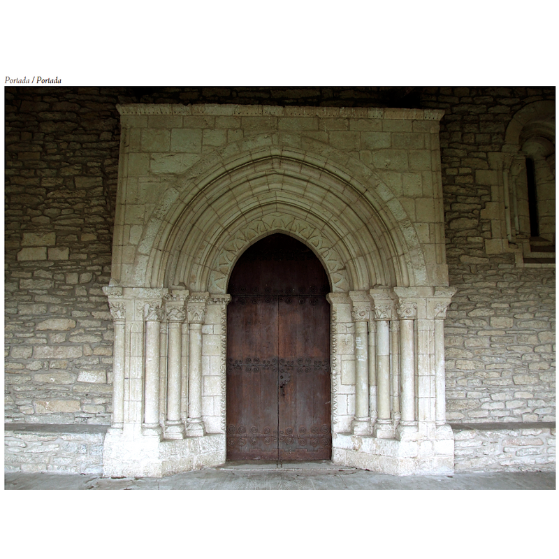 showing the portal after its restoration, with the holy-water stoup removed