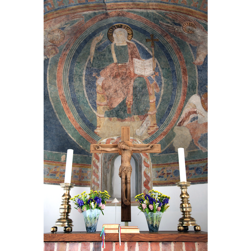 Source caption: 'Fresco in Vester Broby kirke - a village church south of Sorø in Denmark"