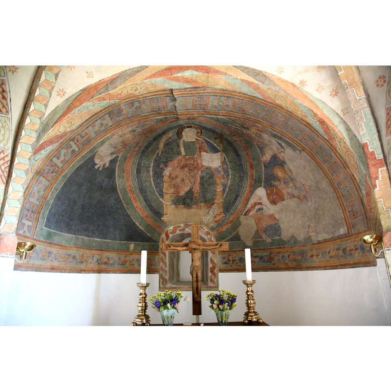 Source caption: 'Fresco in Vester Broby kirke - a village church south of Sorø in Denmark"