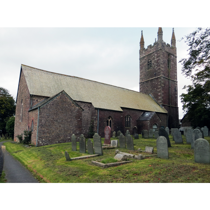 Source caption: "The church of St John the Baptist at Bradworthy"