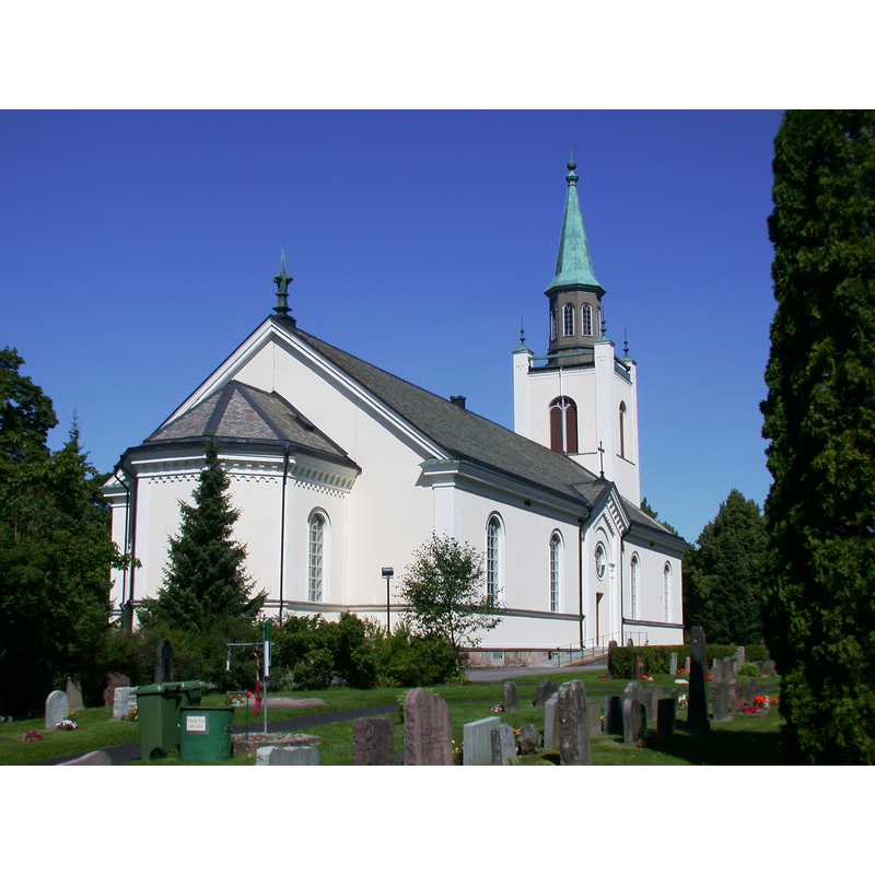 Source caption: "Silbodal church, Årjäng, Sweden" [NB: the new church is uncanonically oriented N-S]