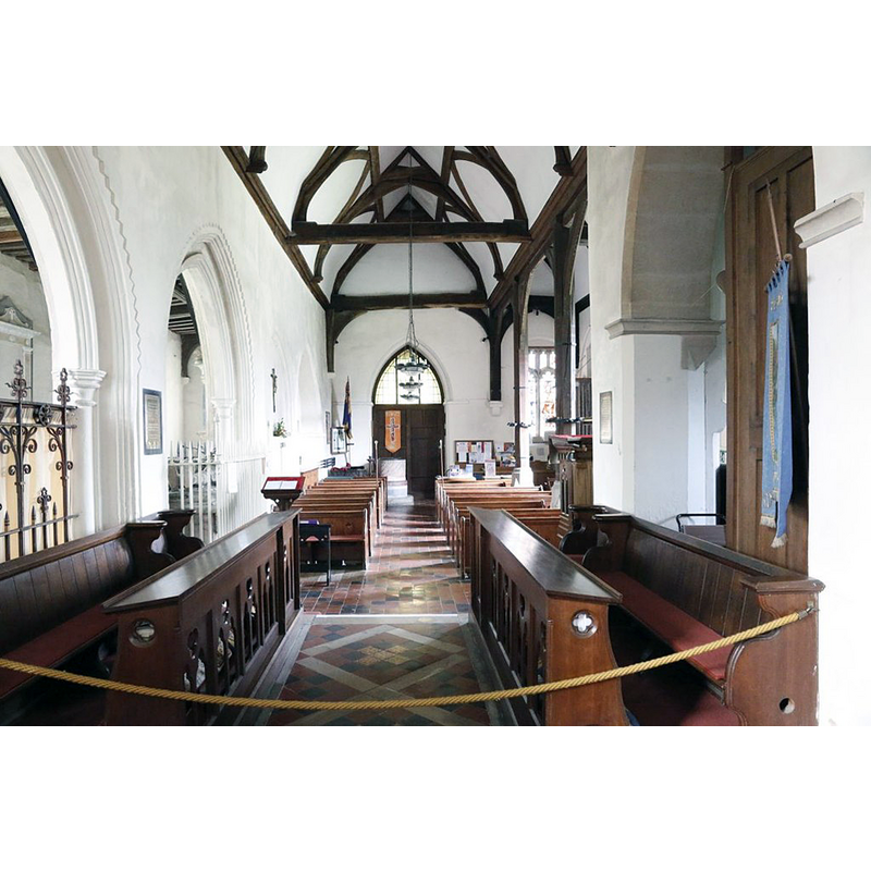 Source caption: "View down the nave from the chancel at St Margaret Mapledurham"