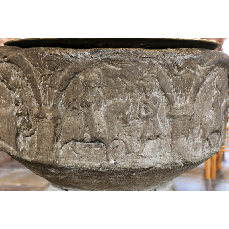 showing the Flight to Egypt in the centre arch