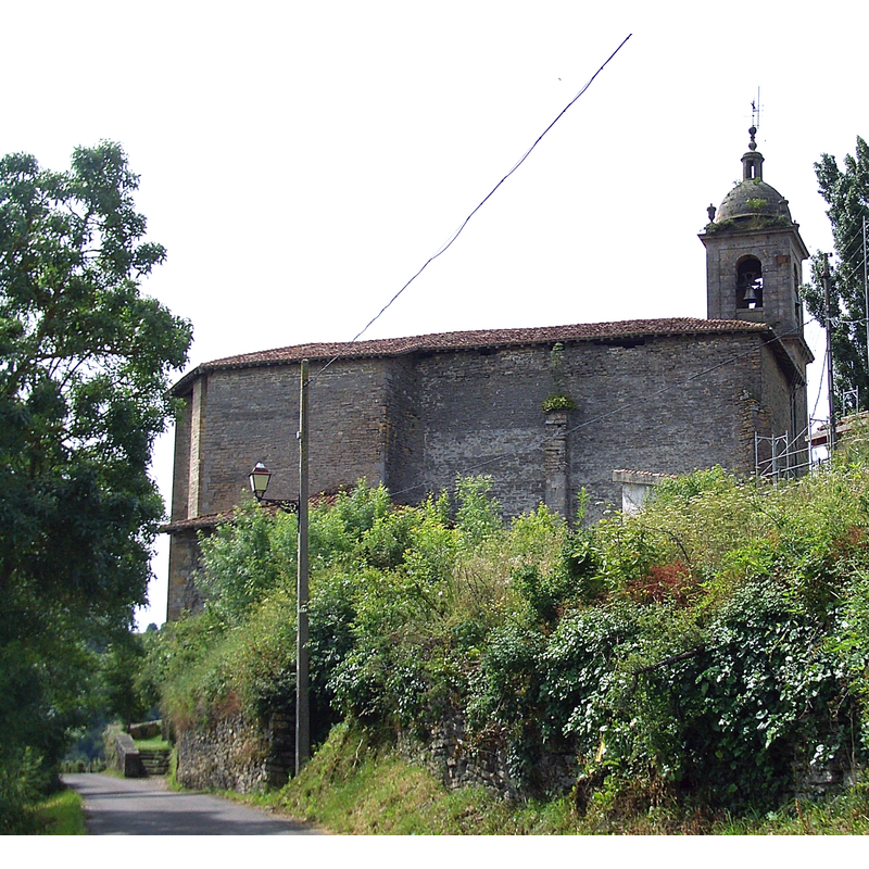 Source caption: "A church in the village of Ulibarri-Gamboa, near the bank of the reservoir of the same name, a few km north of Vitoria-Gasteiz."