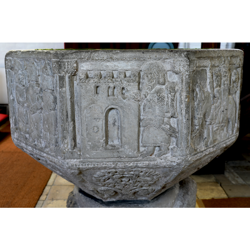 showing (L --> R): arrest of Christ --> Flight to Egypt