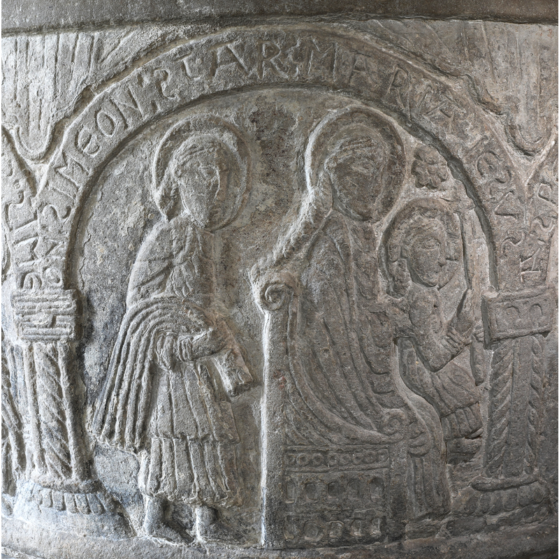 Adoration of the Magi scene (partial view)