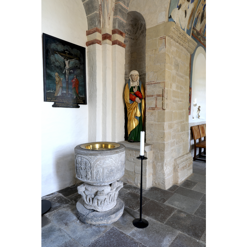 in the northwest corner of the nave