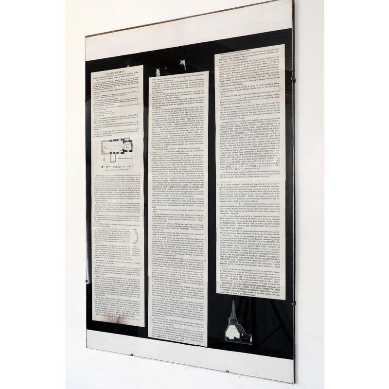 posted inside the church