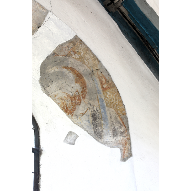 fragment of a haloed figure with aword