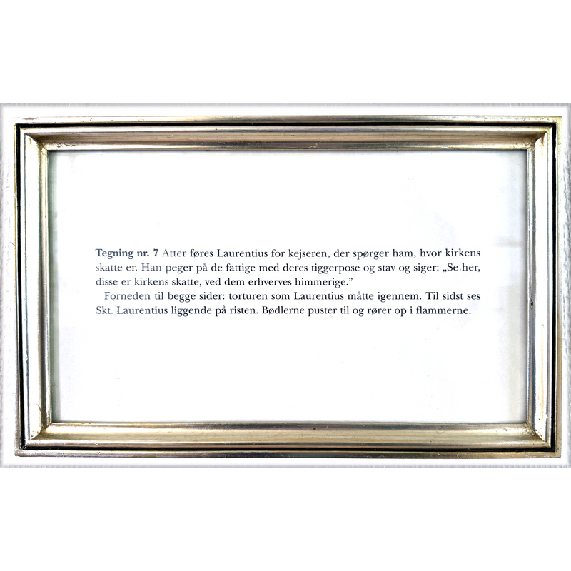 information on a watercolour rendering of a painting discovered under the plaster; the original painting is now gone; only the watercolour reproductions remain under glass