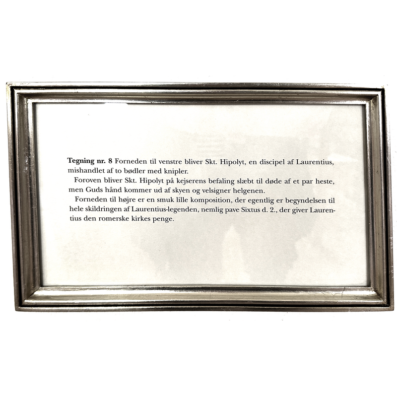 information on a watercolour rendering of a painting discovered under the plaster; the original painting is now gone; only the watercolour reproductions remain under glass