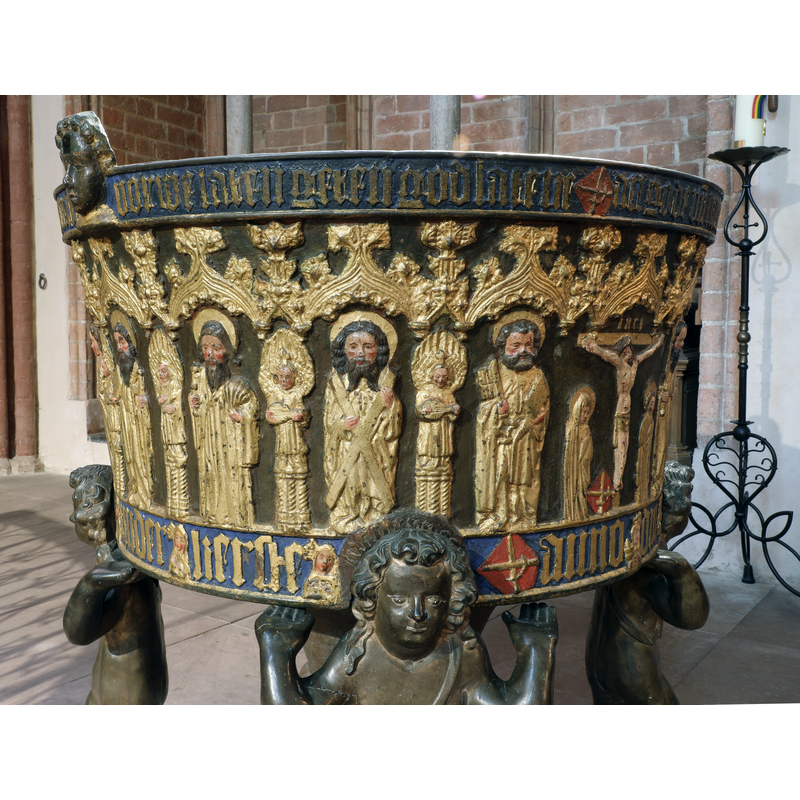 to the left of the Crucifixion scene