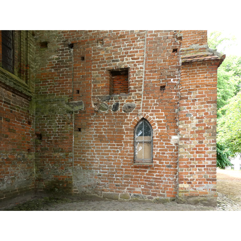 showing the boulder foundations used in the construction of the medieval church here