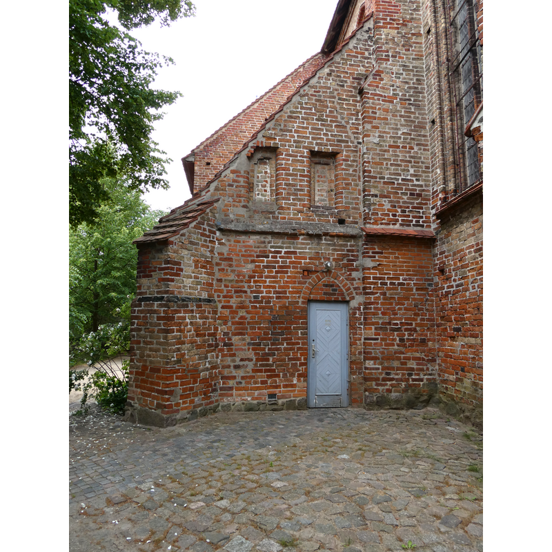 showing the boulder foundations used in the construction of the medieval church here