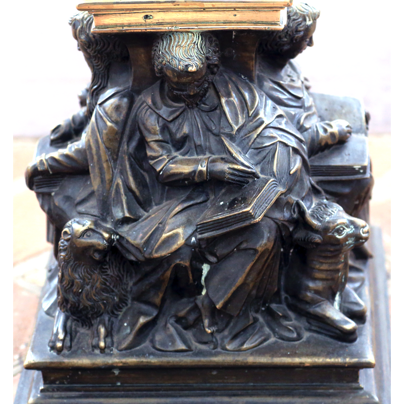 Source caption: "Baptismal font in St. Knuds church (the cathedral) in Odense, Denmark. Made by Bernt (Berent) Bodemann from Lübeck in 1620."