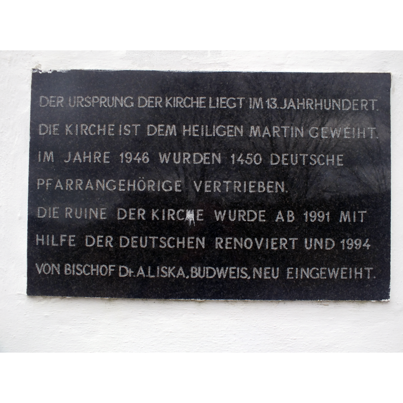 Source caption: "Polná na Šumavě - kostel svatého Martina / Polná na Šumavě - the Saint Martin church"