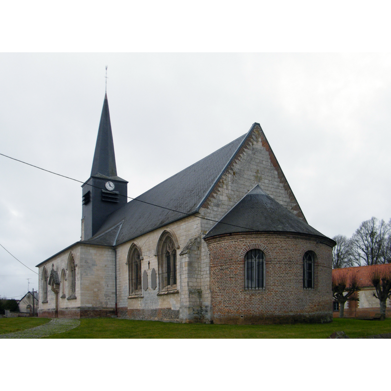 Source caption: "Mérélessart, Somme, Fr, église"