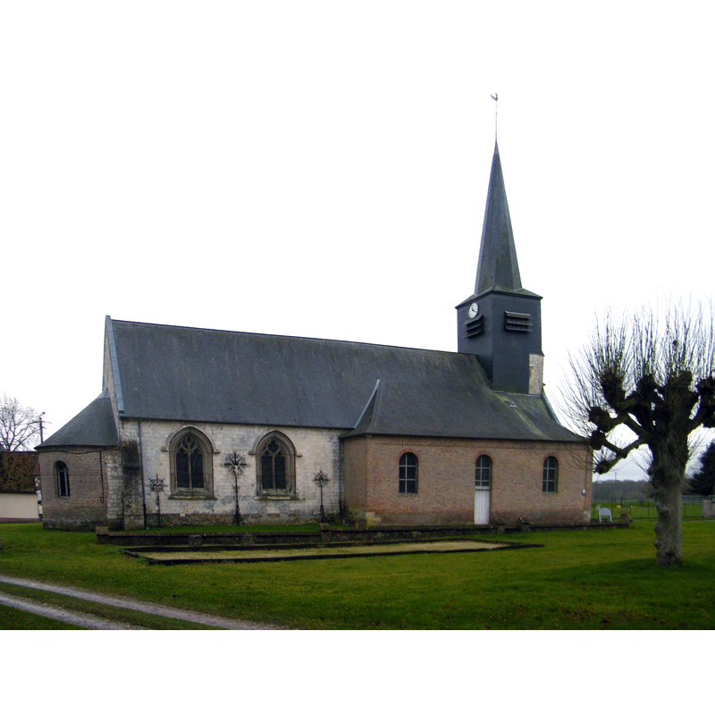 Source caption: "Mérélessart, Somme, Fr, église"