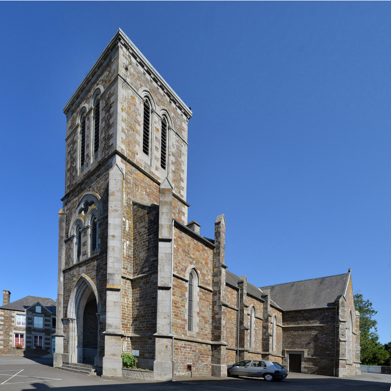 Source caption: "Église Saint-Crespin de Beauchamps." -- the 1865 building replaced the medieval church destroyed by a fire