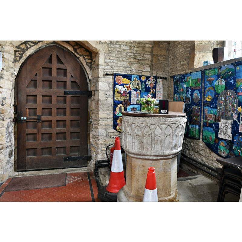 Source caption: "Gayton, St. Mary's Church: Font, seemingly Norman though precise date not known"